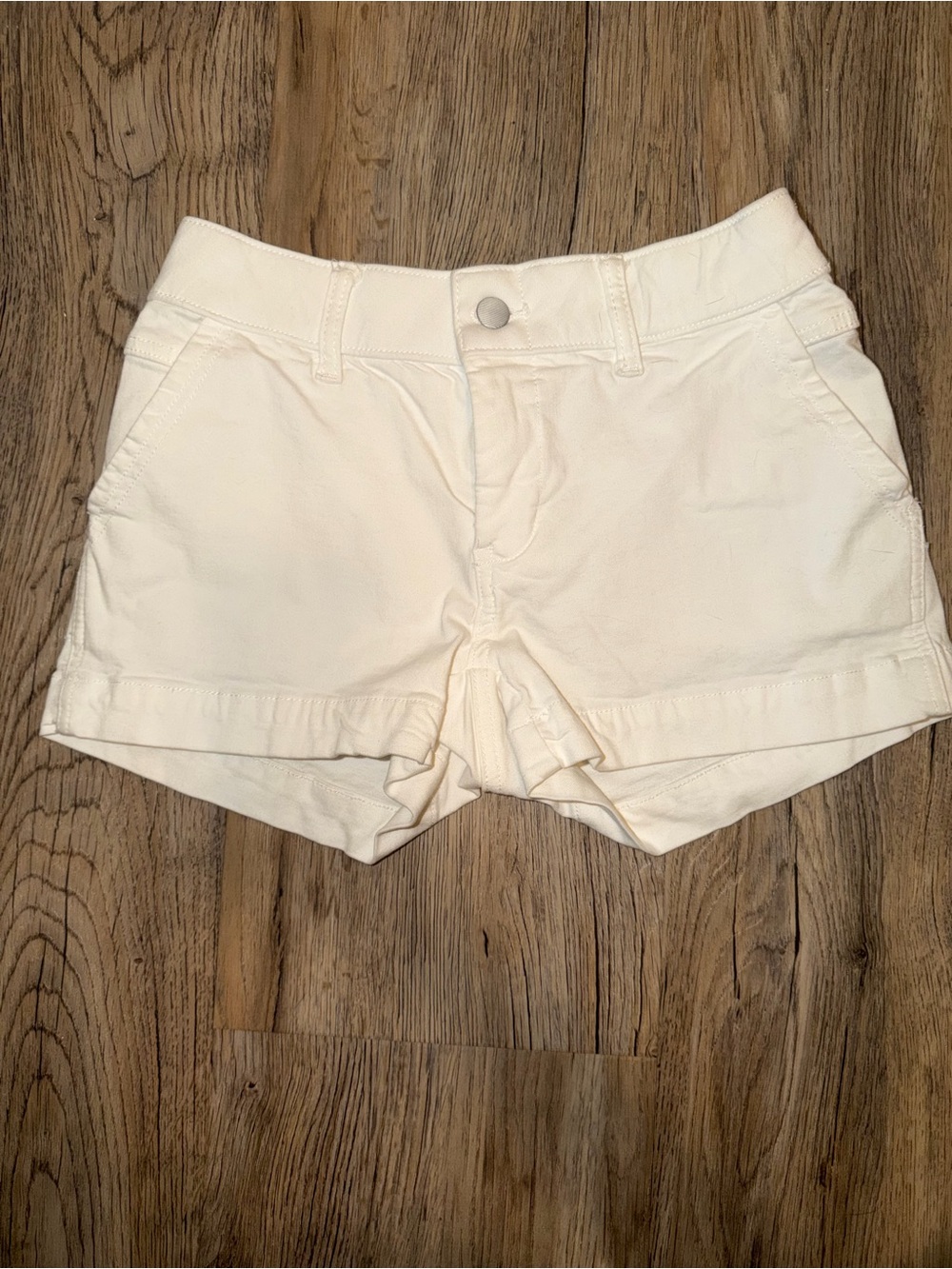 BKE Cream Cuffed Casual Jean Shorts